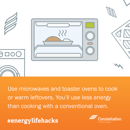 ways to save energy tip - use microwave to cook leftovers