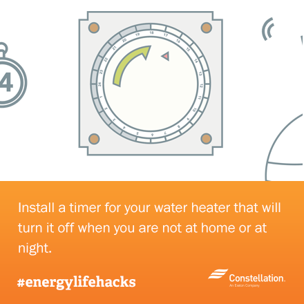 ways to save energy - install timer on water heater