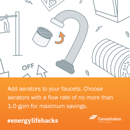 ways to save energy tip - add aerators to faucets