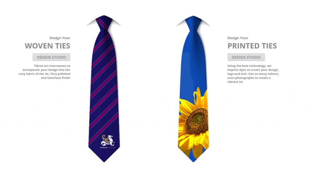 custom tie store example