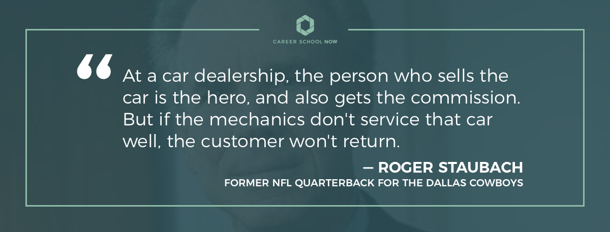 Robert Staubach quote-information on how to become a licensed mechanic
