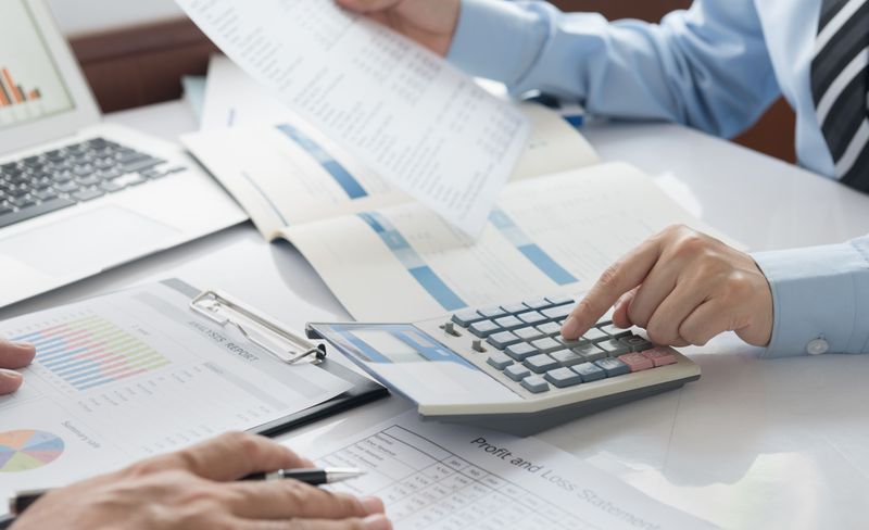 crunching accounting numbers at work in Canada