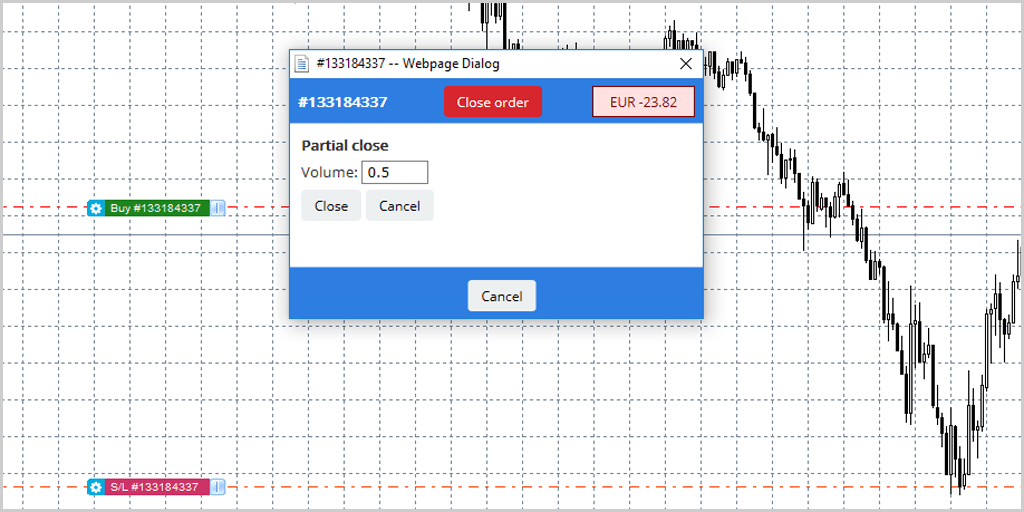 Trading crypto Partial Close MetaTrader Supreme
