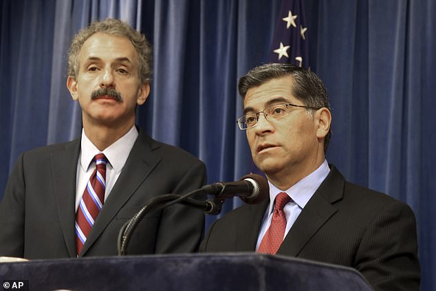 California Attorney General Xavier Becerra (right) and Los Angeles City Attorney Mike Feuer (left) are leading the state