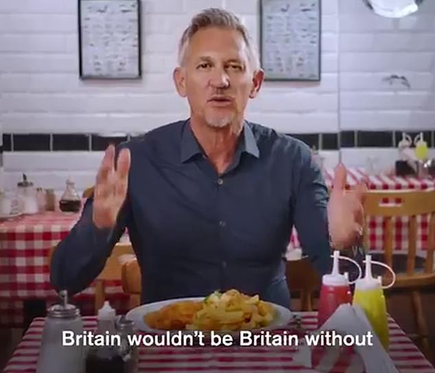 Gary Lineker (pictured on a video stressing the benefits of refugees) has appeared to shrug off the new BBC director-general