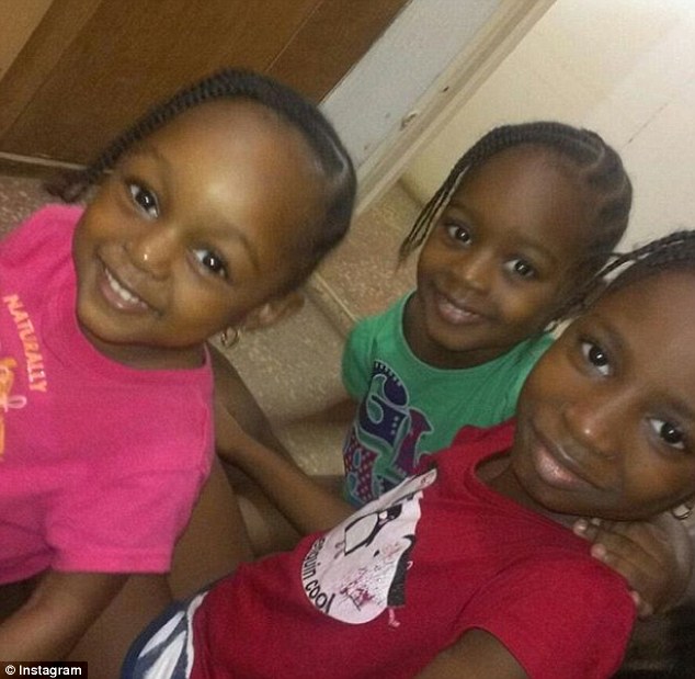 Five-year-old Jare (pictured left with sisters Jomi, 7, and Joba, 10) has been dubbed the most beautiful girl in the world after photographer Mofe Bamuyiwa shared portraits of the child on her Instagram account last week