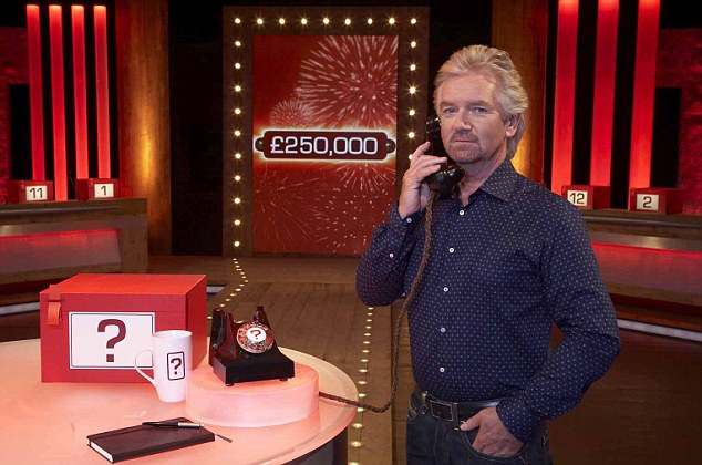 Host Noel Edmonds on Deal or No Deal, where contestants can win up to £250,000