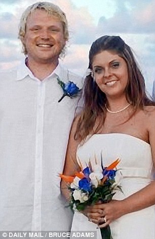Caribbean dream: Scott Brown with his bride Rachel on their wedding day in September 2009 in the Dominican Repulic. She asked for a divorce on Christmas Day last year