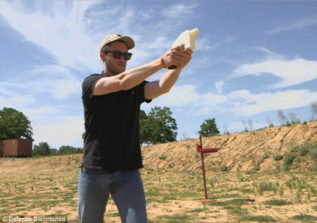 Bang: This is the moment Defense Distributed founder Cody Wilson successfully fired the first working plastic gun made by a 3-D printer