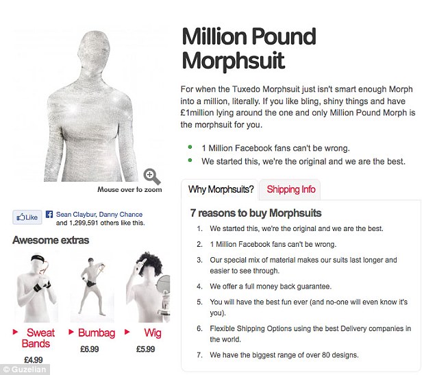 Owner of Morphsuits claims the diamond suit was created