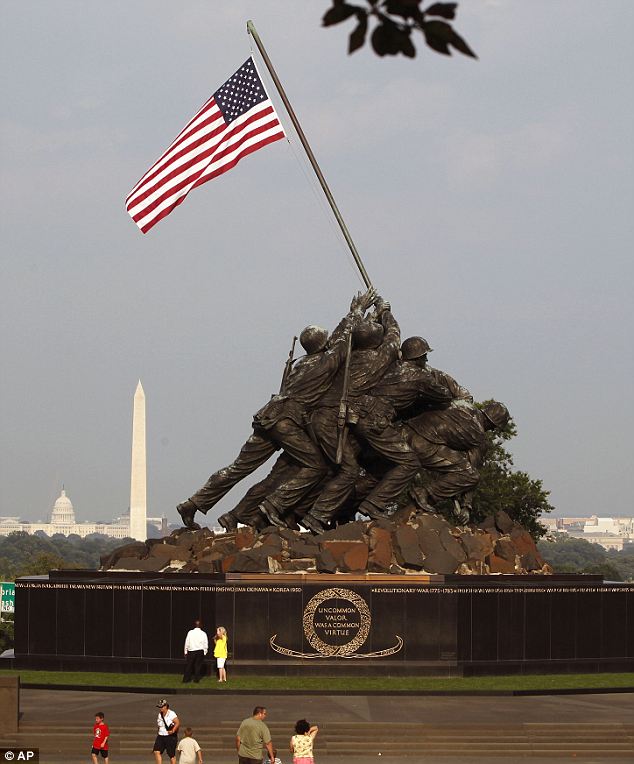 Striking back: A news anchor on Russian state television said that the Marines in the American Iwo Jima memorial were gay because of the way they are depicted