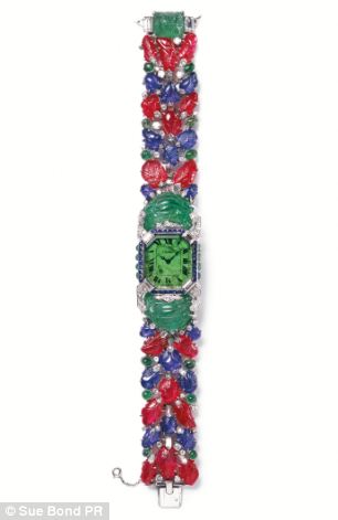 A "Tutti Frutti"  bracelet wristwatch designed by Cartier in Paris