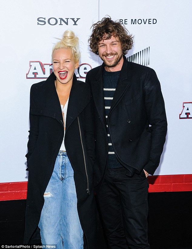 Cute couple: Sia was joined on the red carpet by her husband Eric Anders Lang
