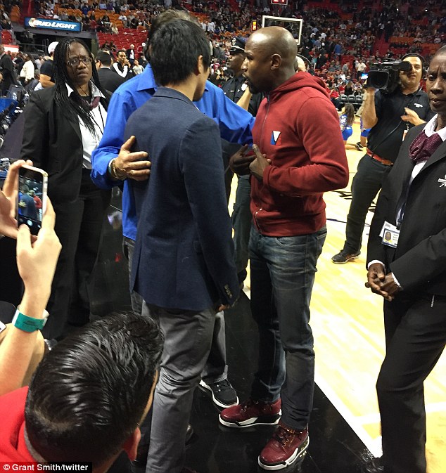 Mayweather and Pacquiao were talking the talk in Miami... will they now walk the walk into the ring?