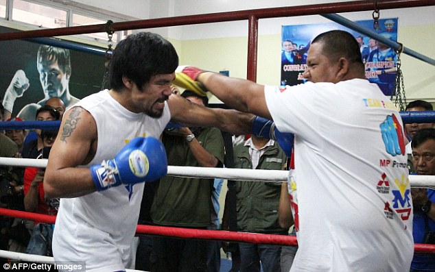 Manny Pacquiao trained in the Philippines before jetting to Los Angeles to continue his preparations