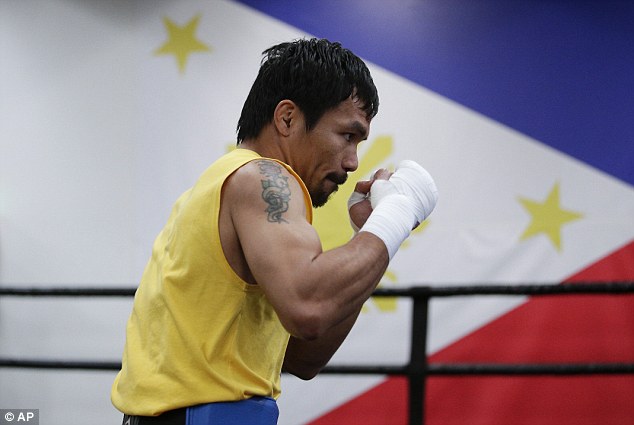 Pacquiao gets in his last workout in Los Angeles before heading to Las Vegas on Monday