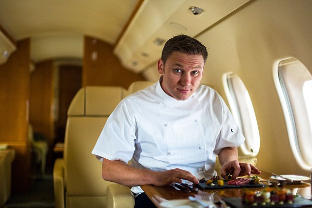 Daniel Hume of On Air Dining on board a private jet. He explains: 
