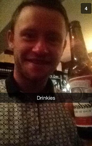 The former Harry Potter actor poses with a beer on a night out