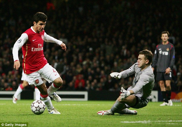 The shot-stopper pictured in action against Cesc Fabregas of Arsenal in 2006 Emirates clash 