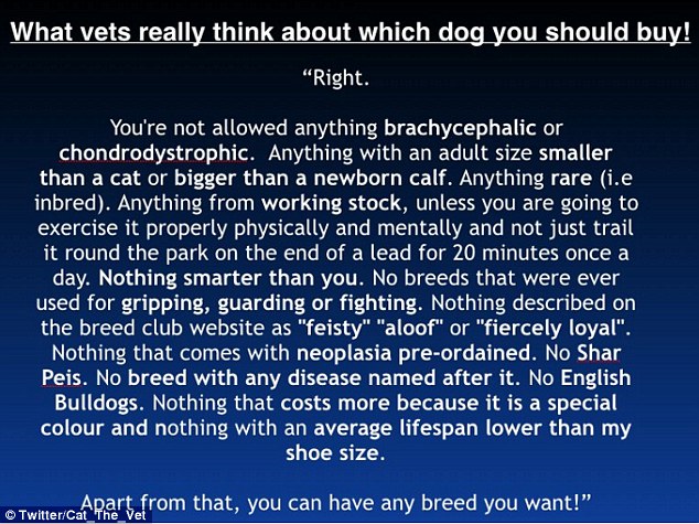 Apart from the above, you can have any breed you like! The meme offers some candid advice for potential pet owners