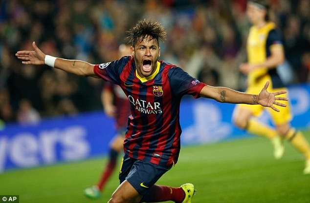 Neymar signed for Barcelona in 2013 from boyhood club Santos in Brazil 