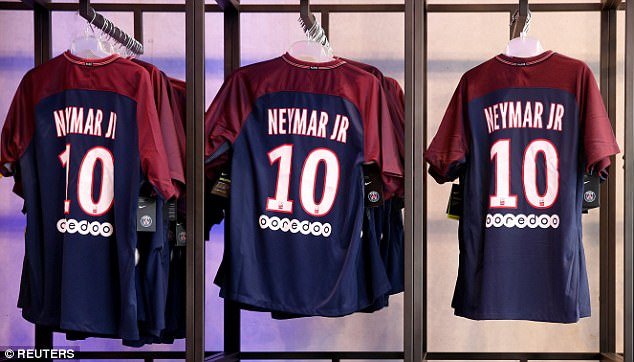 Neymar shirt sales will help offset the astronomical fee to keep him at Paris in a five-year deal