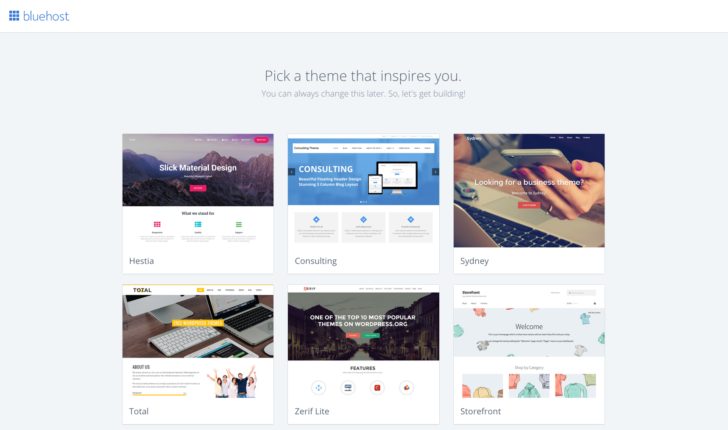Bluehost free themes