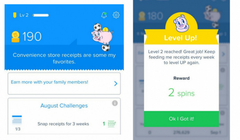 Screenshot of Receipt Hog rewards page