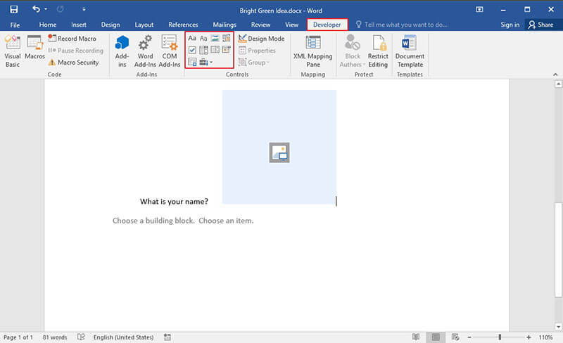 create a questionnaire in word