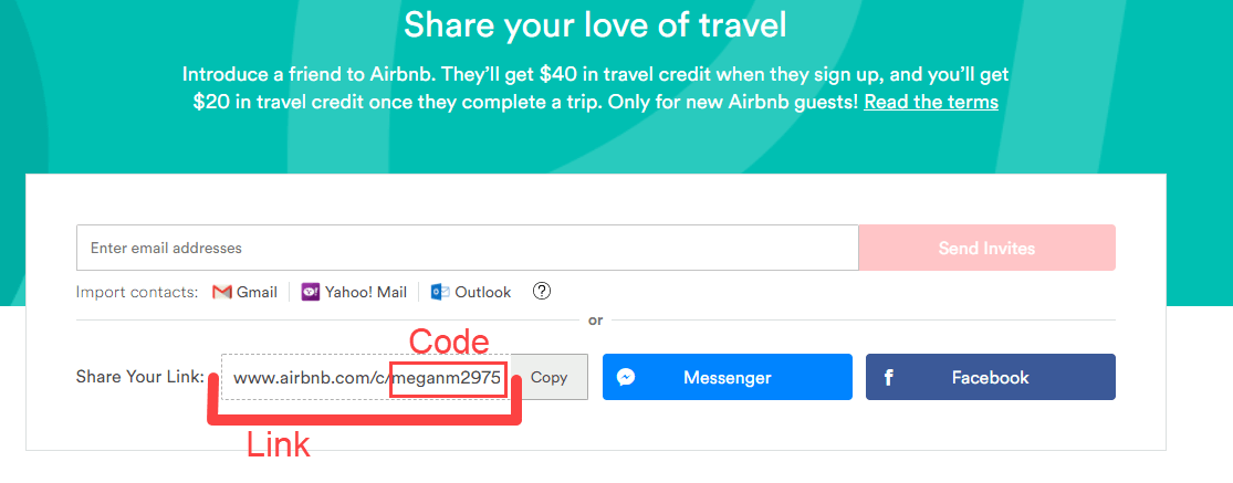 a referral code is only part of the referral link