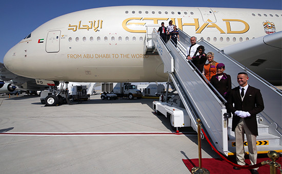 Пассажирский самолет Airbus А380 авиакомпании Etihad Airways



