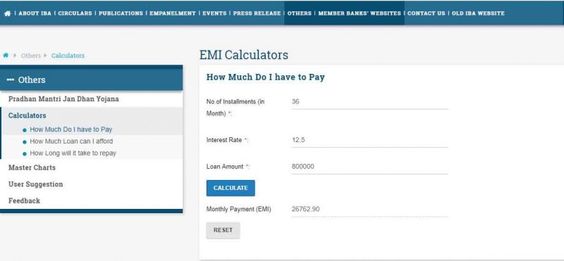 Education Loan repayment calculation