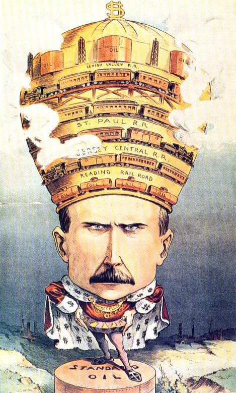 Cartoon of JDRockefeller as King