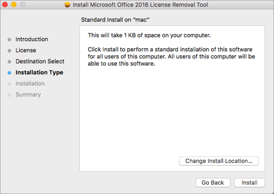 Click Install on the tool to remove licenses.