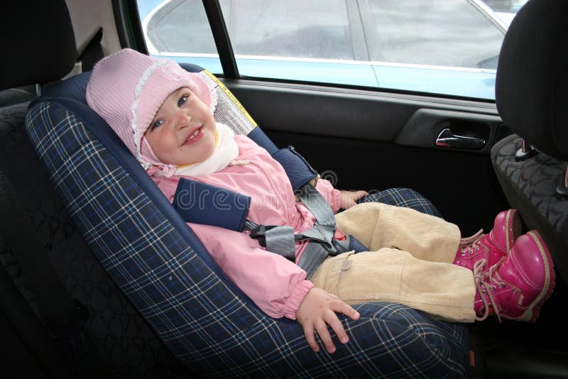 Baby in car stock photos