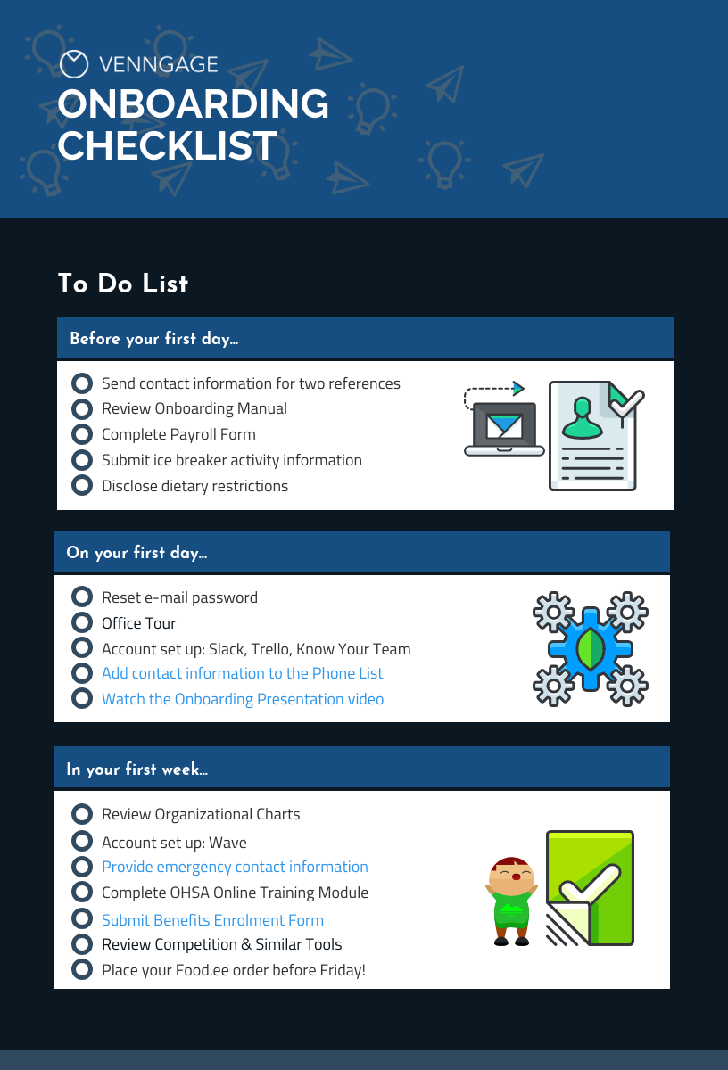New Employee Onboarding Checklist Infographic Idea