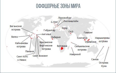 Карта оффшорных зон