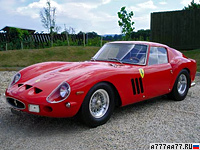 1962 Ferrari 250 GTO = 280 км/ч. 302 л.с. 6.1 сек.