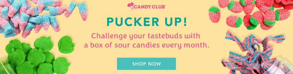 Pucker up! Challenge your tastebuds with a box of sour candies every month from Candy Club.