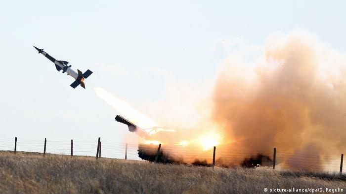 A missile is fired from an S-400 anti-aircraft system